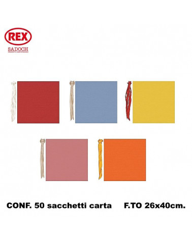 REX SACCHETTO IN CARTA CON NASTRO 26x40 [50PZ]