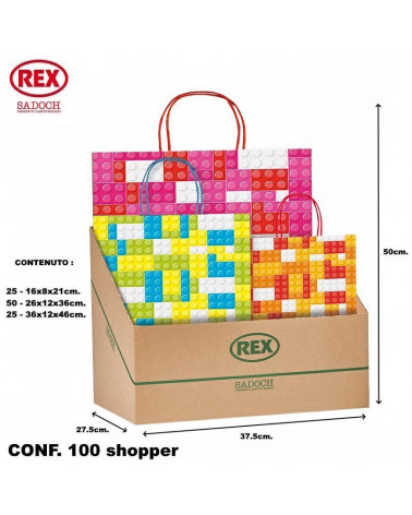 SADOCH ESP 100 BUSTE REGALO CON MANICO ALLEGRA LEGO