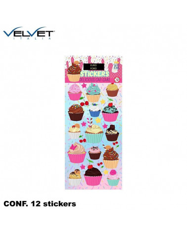 VELVET STICKERS DELICIOUS CAP CAKE 6PZ. 0123