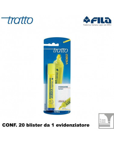 TRATTO VIDEO EVIDENZIATORE 20 BLISTER 1PZ.GIALLO