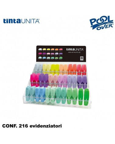 ASS.TO 216 EVIDENZIATORI MINI TINTA UNITA PALETTE