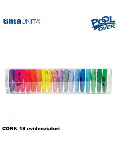 TINTA UNITA EVIDENZIATORE PALETTE SET 18col.