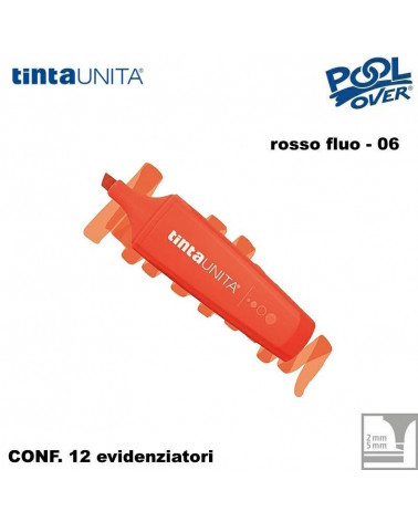 TINTA UNITA EVIDENZIATORE PALETTE ROSSO FLUO 06 12PZ.