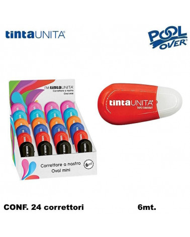 TINTA UNITA CORRETTORE NASTRO OVAL MINI 6mt. 24PZ.
