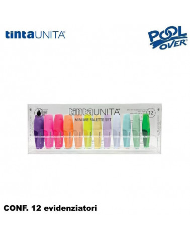 TINTA UNITA MINI EVIDENZIATORE PALETTE SET 12col.