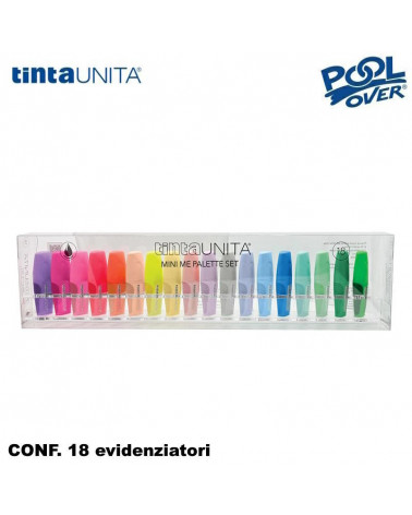 TINTA UNITA MINI EVIDENZIATORE PALETTE SET 18col.