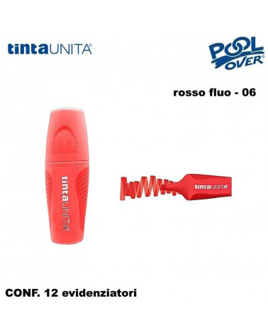 TINTA UNITA MINI EVIDENZIATORE PALETTE ROSSO FLUO 06 12PZ.