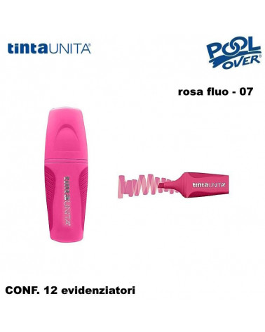TINTA UNITA MINI EVIDENZIATORE PALETTE ROSA FLUO 07 12PZ.