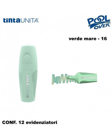 TINTA UNITA MINI EVIDENZIATORE PALETTE VERDE MARE 16 12PZ.