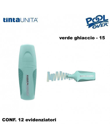 TINTA UNITA MINI EVIDENZIATORE PALETTE VERDE GHIACCIO 15 12PZ.