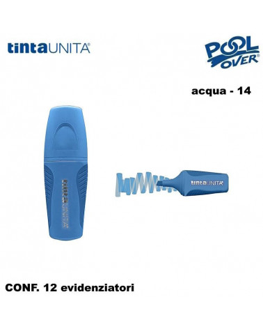 TINTA UNITA MINI EVIDENZIATORE PALETTE ACQUA 14 12PZ.