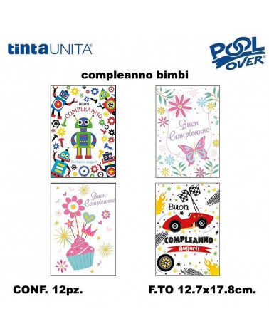 DEDICATO A TE BIGLIETTI 3D POP-UP COMPLEANNO BIMBI [12PZ]