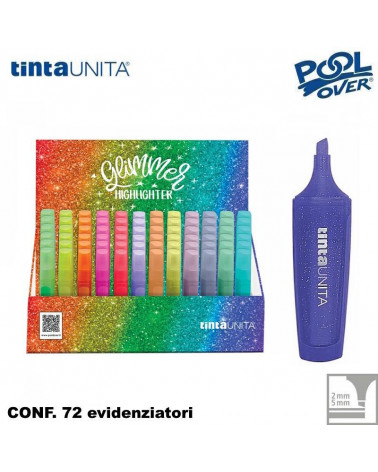 TINTA UNITA ESP 72 EVIDENZIATORI GLITTER 12x6 GLITTER COLOR