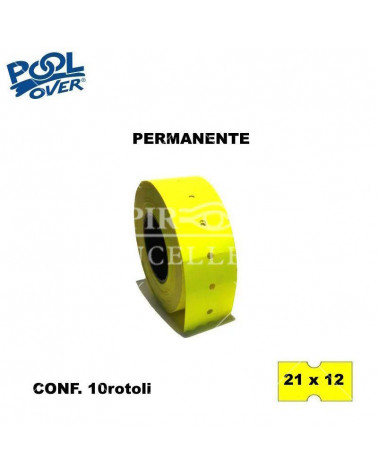 ETICHETTE PER PREZZATRICE POOL 21X12-GIALLO PERMANENTE 52888 [10PZ]