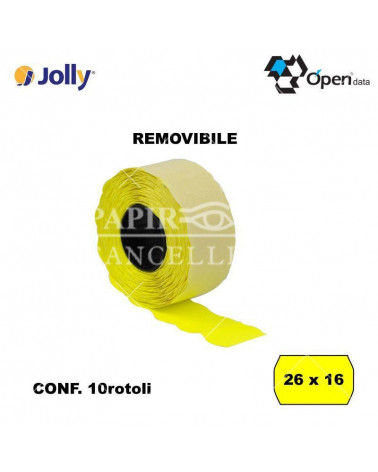 JOLLY ETICHETTE PER PREZZATRICE  26X16-GIALLO REMOVIBILE [10PZ]