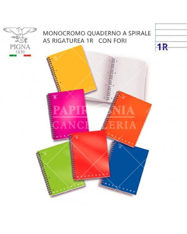 MONOCROMO QUADERNO SPIRALE FORI  1R [5PZ]