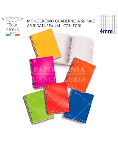 MONOCROMO QUADERNO SPIRALE FORI  4MM [5PZ]