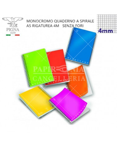 MONOCROMO QUADERNO SPIRALE NO FORI  4MM [5PZ]