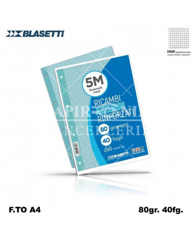 BLASETTI RICAMBIO A4 RINFORZATO AZZURRO 5MM