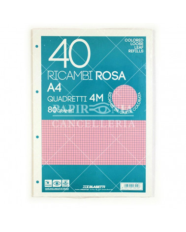 BLASETTI RICAMBIO A4 ROSA 4MM 40FG.6510