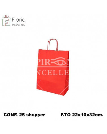 FLORIO BUSTE CON MANICO 22x32 ROSSO SHOPPER [25PZ]