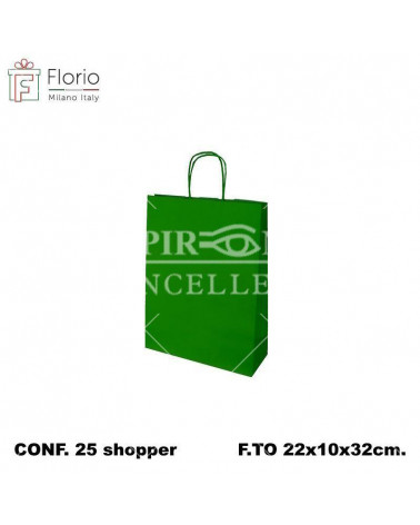 FLORIO BUSTE CON MANICO 22x32 VERDE SHOPPER [25PZ]