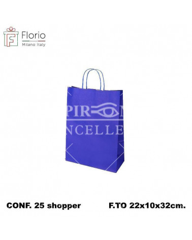 FLORIO BUSTE CON MANICO 22x32 BLU SHOPPER [25PZ]