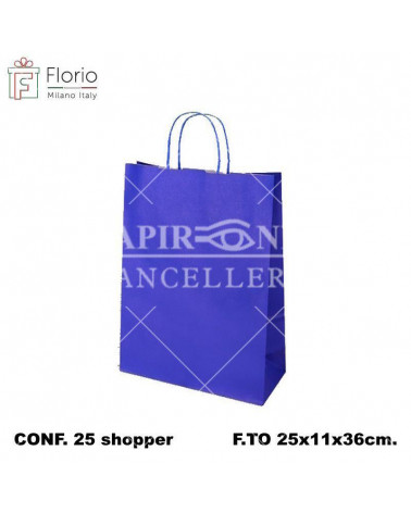 FLORIO BUSTE CON MANICO 25x36 BLU SHOPPER [25PZ]