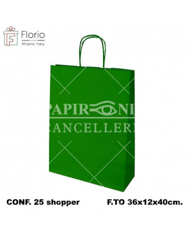 FLORIO BUSTE CON MANICO 36x40 VERDE SHOPPER [25PZ]