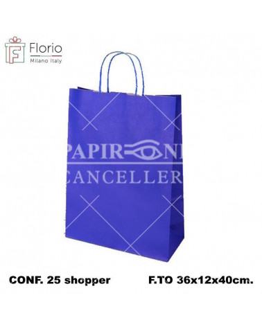 FLORIO BUSTE CON MANICO 36x40 BLU SHOPPER [25PZ]