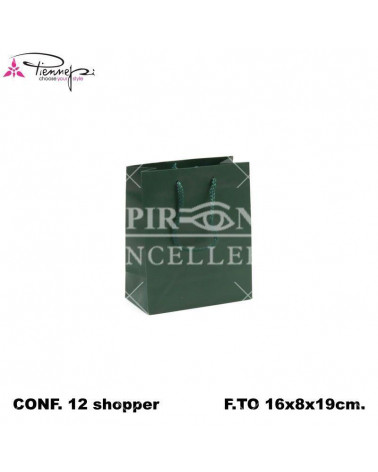 PNP BUSTE REGALO C/MANICO 16L 19H 8D  VERDE-SHOPPER [12PZ]