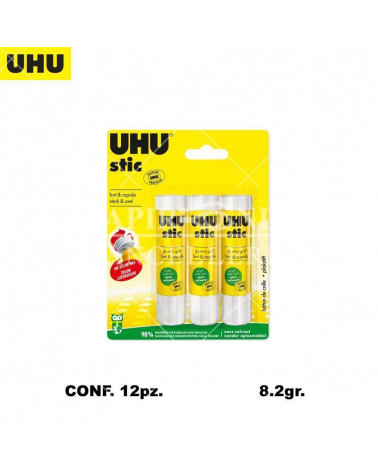 UHU COLLA STICK 8,2GR.12 BLISTER 3PZ.