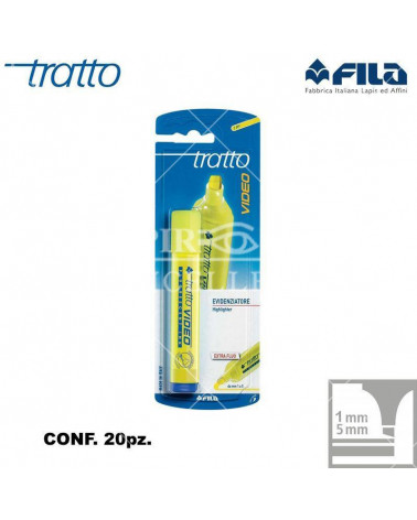 TRATTO VIDEO EVIDENZIATORE 20 BLISTER 1PZ.GIALLO