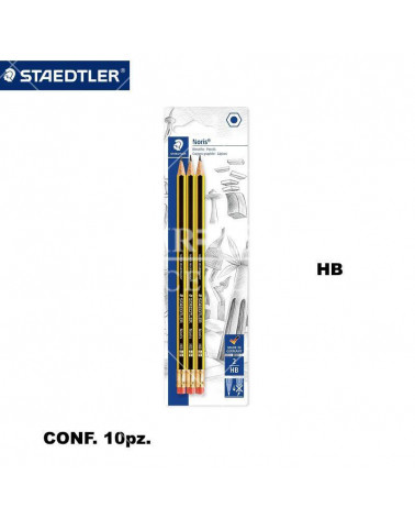 STAEDTLER MATITA C/GOMMA NORIS 10 BLISTER 3PZ.