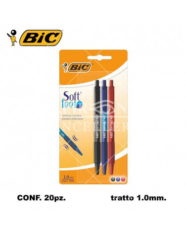 BIC SFERA SOFT FEEL CLIC GRIP 20 BLISTER 3PZ.