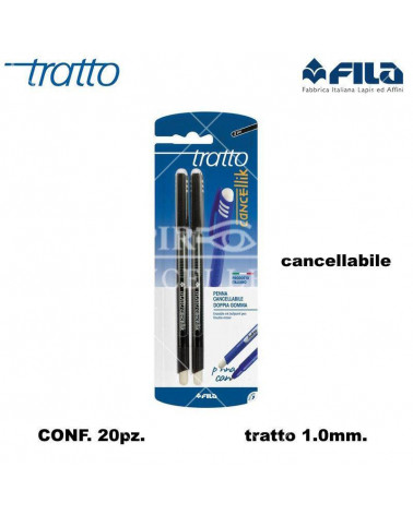 TRATTO SFERA CANCELLIK NERO 20 BLISTER 2PZ.