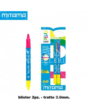 MITAMA EVIDENZIATORE DOPPIO COLORE FLUO TWICE BL.2PZ.61893