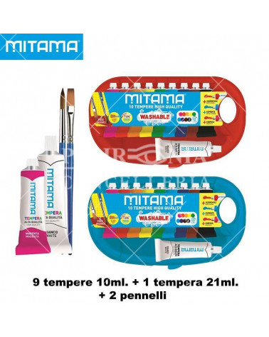 MITAMA TEMPERA PIU 9 TUBI 10ML.+1 TUBO 21ML.+2 PENNELLI OM.61930