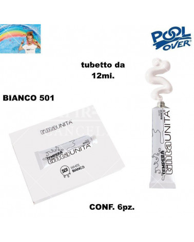 TINTA UNITA TEMPERA 12ml.BIANCO 501 6pz.