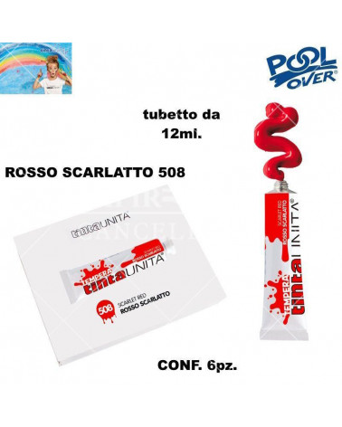 TINTA UNITA TEMPERA 12ml.ROSSO SCARLATTO 508 6pz.