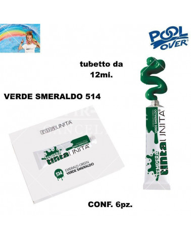 TINTA UNITA TEMPERA 12ml.VERDE SMERALDO 514 6pz.