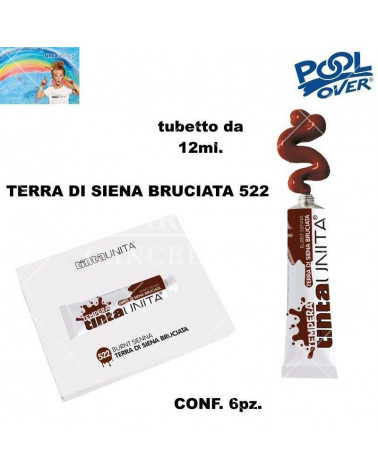 TINTA UNITA TEMPERA 12ml.TERRA SIENA BRUCIATA 522 6pz.