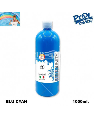 TINTA UNITA TEMPERA PRONTA 1000ml.BLU CYANO