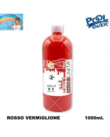 TINTA UNITA TEMPERA PRONTA 1000ml.ROSSO VERMIGLIONE