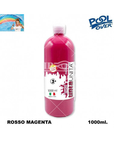 TINTA UNITA TEMPERA PRONTA 1000ml.ROSSO MAGENTA