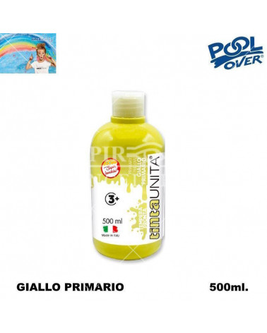 TINTA UNITA TEMPERA PRONTA 500ml.GIALLO PRIMARIO