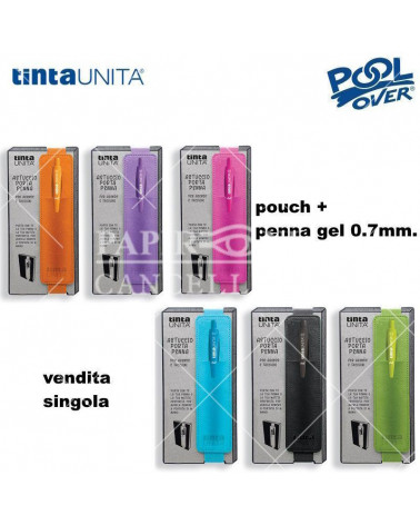 TINTA UNITA POUCH C/ELASTICO+PENNA GEL 0,7