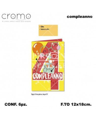 CROMO BIGLIETTI PARTY NUMERO 4 NU.6648 [6PZ]