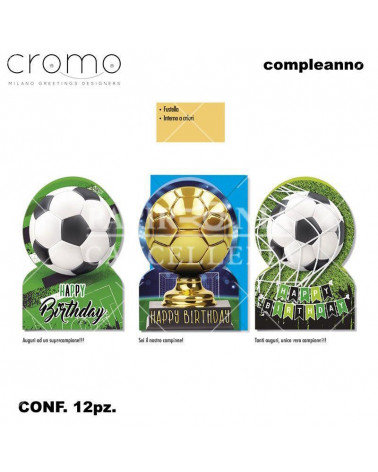 CROMO BIGLIETTI COMPLEANNO CALCIO BC.5658 [12PZ]