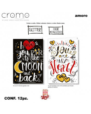 CROMO BIGLIETTI I LOVE TO THE MOON AND BACK LO.6004 [12PZ]